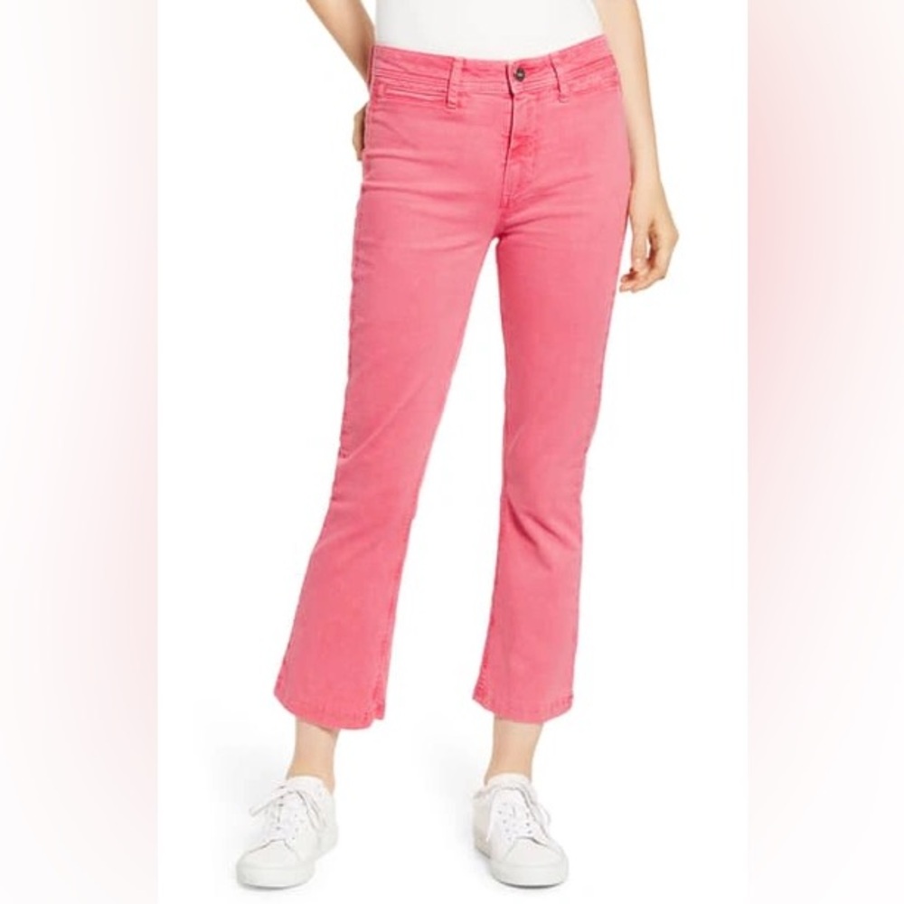 Paige Colette Crop Flare Jeans in Faded Pink Valentine Size 27 - LIKE NEW